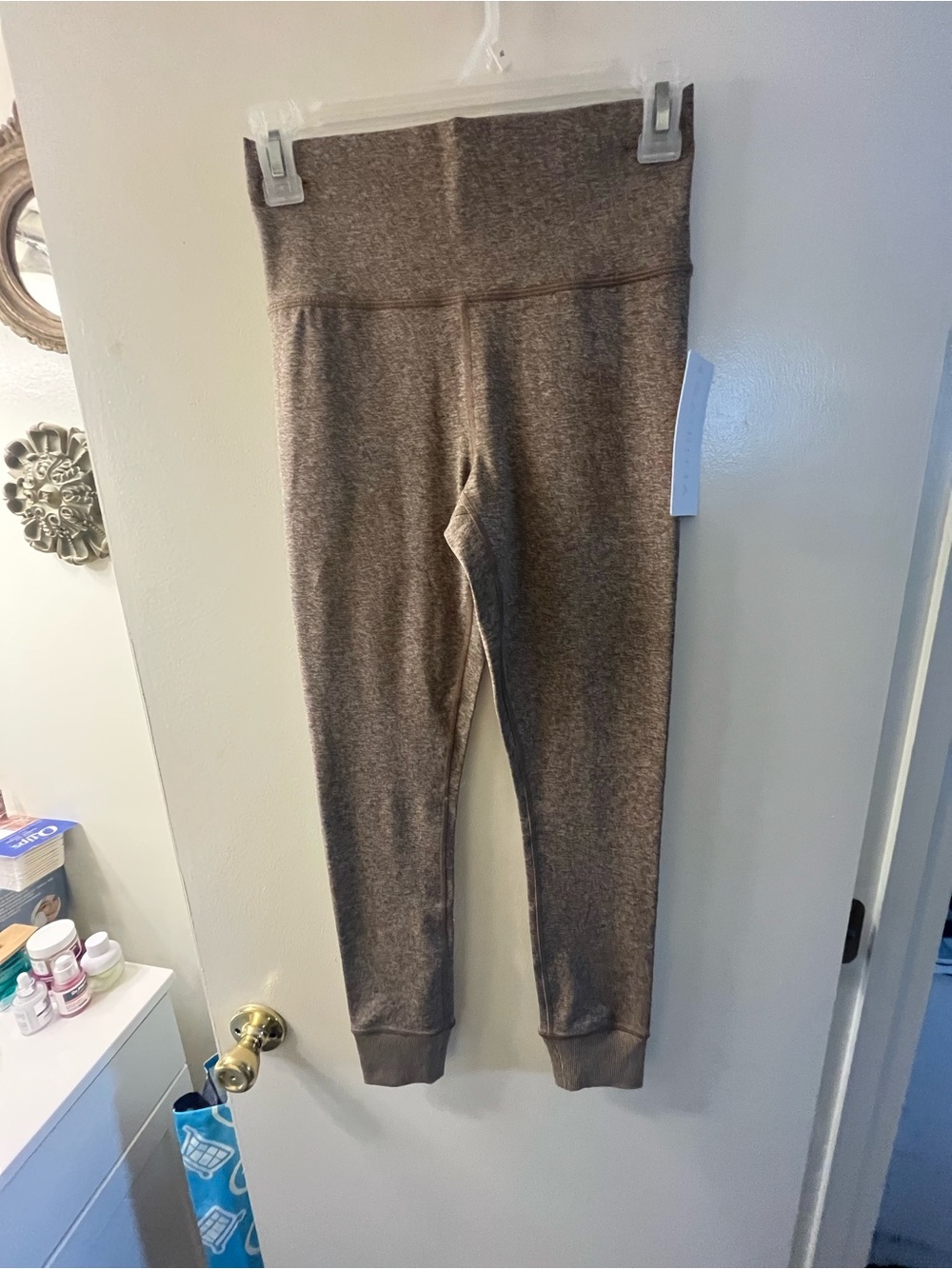 Athleta Women's High-Rise Heathered Tight Joggers - Brown - Picture 6 of 6